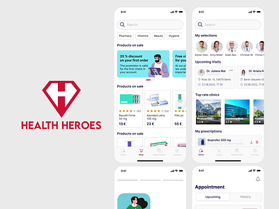 Health Heroes App Animation animation app design doctors med onboarding pharmacy ui ux