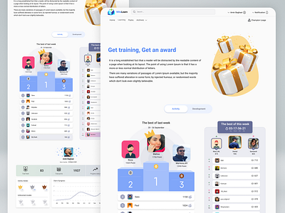 Gamification Page champion gamification landing landing page points rank ranking ui ux