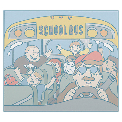 School Bus Driver Frame Animation 2d animation bully bus driver character character design childrens book frame animation gif illustration school bus