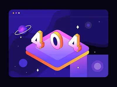 404 - Space Invasion 404 animation clean design illustration isometric lost in space ui vector
