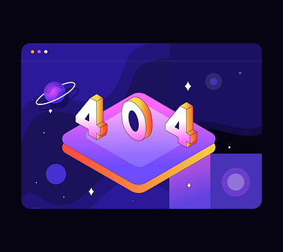 404 - Space Invasion 404 animation clean design illustration isometric lost in space ui vector