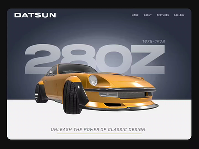 3D webpage for Datsun 280Z 3d animation cars classic cars concept creative datsun datsun280z design dora interactive kavizo ui ui animation ux