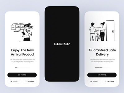 Courir App app app design black courir ecommerce shop ui ui ux