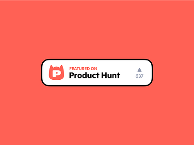 Product Hunt Badge badge brand design brand identity branding cat cat logo design illustrator logo logo design product product hunt product hunt logo vector