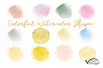 Colorful Watercolor shape oil