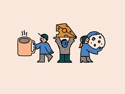 Grazy Celebration cheese chracter design coffee cookie food greeting card icon illustration miniature mug package design people person retro scale school house rock vintage