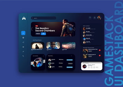 Gamestack UI/UX Dashboard Design. This is a Game website 3d app branding design graphic design illustration logo ui ux vector