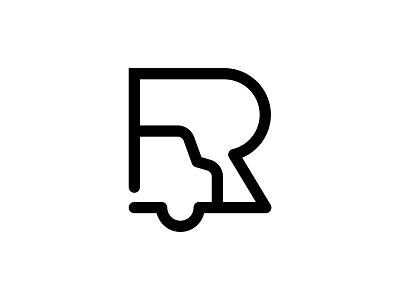 Letter R Truck Logo branding car icon illustration letter r lettermark logo mark minimalist moving shipping speed symbol truck vector vehicle