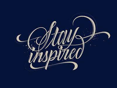 Stay inspired lettering calligraphy design illustration lettering line logo vector