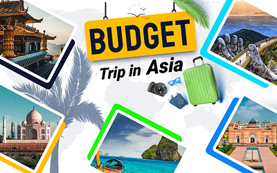 Budget Asia Trip Blog Content Design. blog design content design cover design design graphic design post design thumbnail design