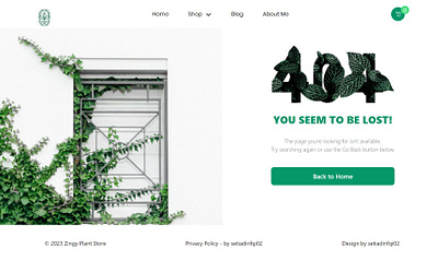Zingy Plant Store's 404 Error Not Found 404 error houseplant not found online store onlineshop