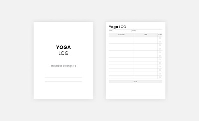 Yoga journal log printable planner amazon kdp kdp kdp amazon kdp design kdp interior self care