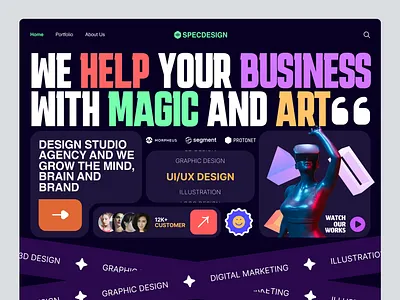 Website - Agency Landing Page agency animation business design digital digitalmarketing graphic design landingpage logoanimation magic marketing mobile studio ui design uiux website