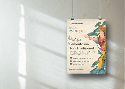 Indonesian Traditional Dance Poster and Instagram Feeds branding canva canvatemplate design design graphic v graphic design