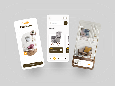 Furniture Mobile App clean decorations ecommerce furniture furniture app furnitures homedecor interior interior design marketplace mobile app design modern shop sofa store ui design uiux