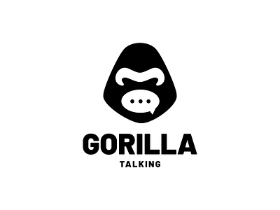 Gorilla talking logo animal app branding chatting design gorilla graphic design icon illustration kingkong logo talking ui ux vector