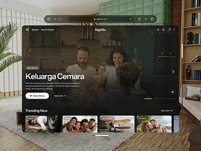 Apple Vision Pro - Ngeflix Animation after effect animation app apple vision pro ar design augmented reality glassmorph mixed reality principle product design smart device spatial ui virtual virtual reality vision pro visionos vr web web design