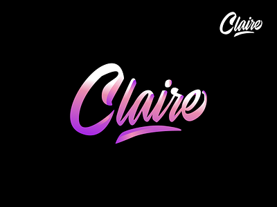 Claire handletter logo minimalist writing