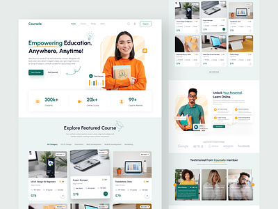 Online Course Landing Page branding classes creative e learning edu education graphic design landing landing course landingpage learning app learning platform logo training ui ui design uidesign uxui website