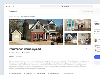 Real Estate Detail Webview blue clean commerce description design estate house housing icon interface marketplace minimal ownership property real sale simple ui web webview