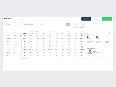 Patient Vitals Monitoring healthcare ui web