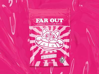 Far Out - Cosmic Infused Weed 🛸🍃 brand identity branding california cannabis cannabis brand cat cat logo far out weed graphic design illustration jeffrey dirkse logo marijuana space thc trippy vector visual identity