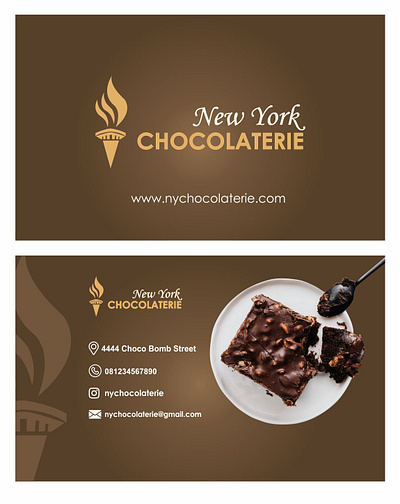 New York Chocolaterie Namecard adobe illustrator branding corel draw food business graphic design logo photoshop vector