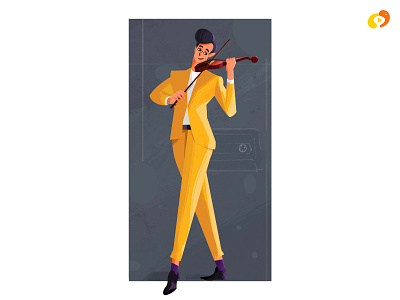 Exploring the Depths of Music 2d 2d art 2d character design art character character design character for animation colors graphic design illustration music music day music love musician violin world music day