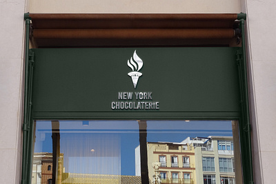 New York Chocolaterie Shop Sign Mockup adobe illustrator branding corel draw design food business graphic design illustration logo mockup photoshop