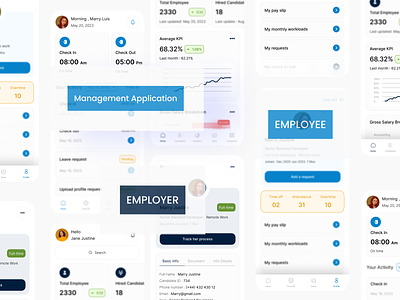 Employee Management App app app design application attendance clean design employee app employee management ess hr hr management minimalst mobile app profile saas trend ui ui design