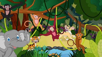 Happy Animal children book cover design graphic design illustration kids vector