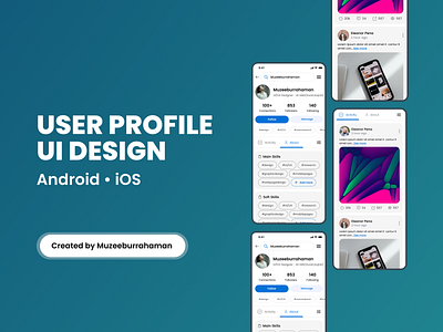 USER PROFILE PAGE UI DESIGN app design illustration logo page profile typography ui user user profile ux vector