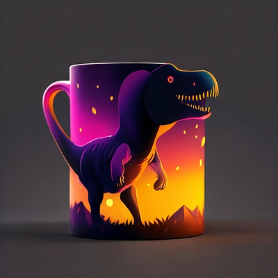 Innovative Dino-tail mug concept branding design graphic design illustration vector