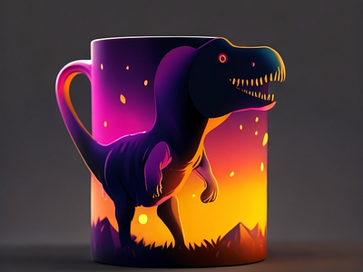 Innovative Dino-tail mug concept branding design graphic design illustration vector