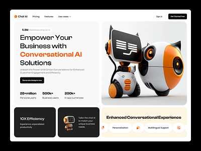 AI Chat Website - UI/UX Design ai ai bot artificial intelligence chat chat gpt chatbot chatting components conversation header machine learning message messenger platform robot ui ux web design web3 website