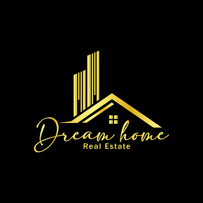 Gold Real Estate Logo Design Template business canva template logo design