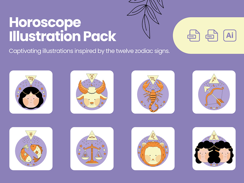 Horoscope Illustration Pack character graphic design graphics illustration vector vector illustration