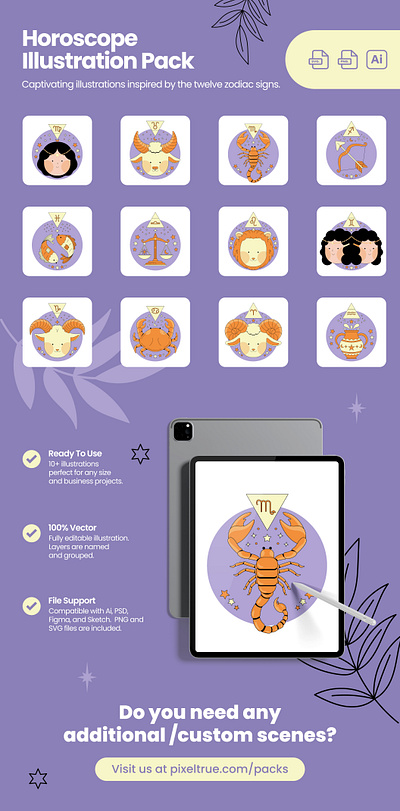Horoscope Illustration Pack character graphic design graphics illustration vector vector illustration
