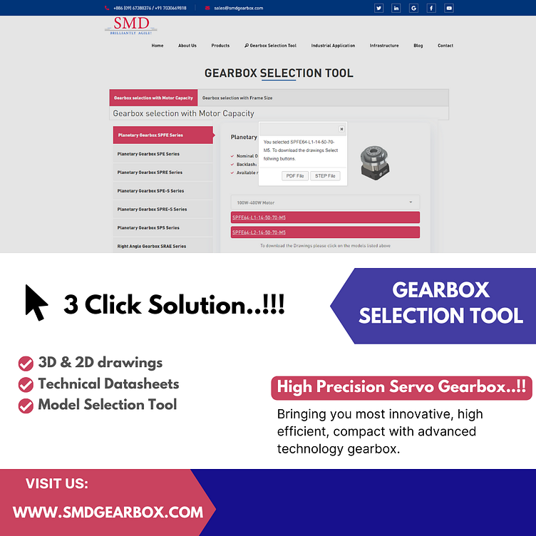 SMD Gearbox Selection Tool by SMD on Dribbble