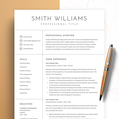 Digital Resume Template Word file, Professional Modern Resume cleancv cv modernresume professionalresume resume resume template resumetemplates