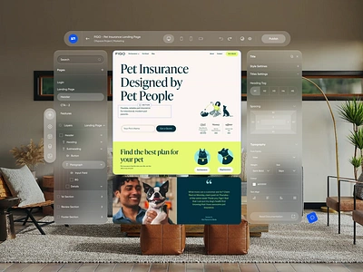 Website Builder - Apple Vision Pro 3d ai apple ar css drag and drop glass morphism spatial vision vision pro vr webflow website builder