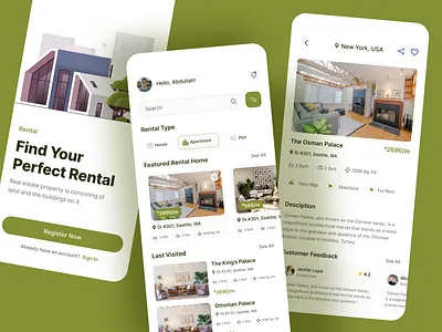 Home Rental Mobile App agent airbnb apartment app booking booking app design hello dribbble home rental minimal mobile online booking property app real estate rent house rental residence ui uiux ux