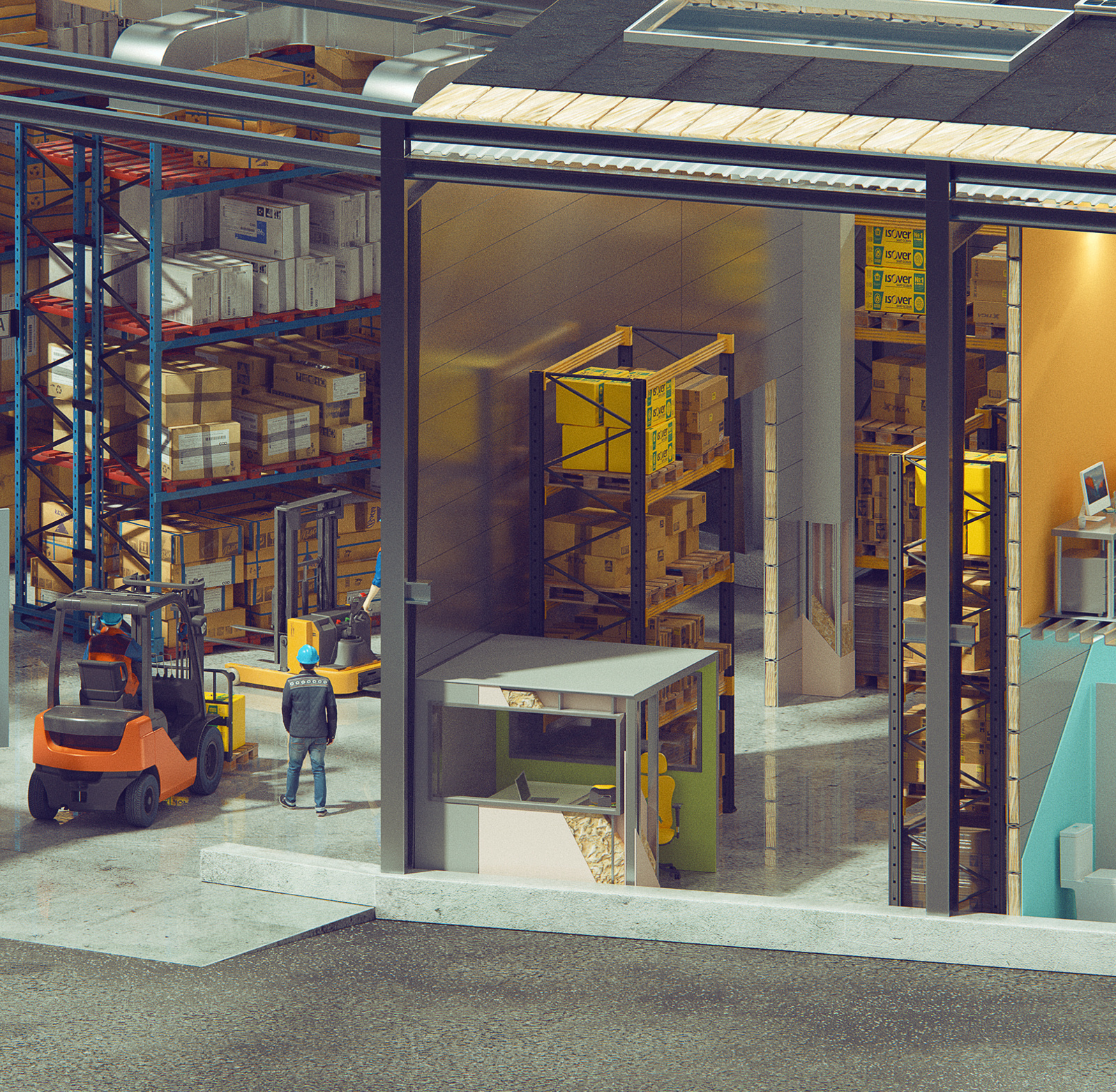 Warehouse 3d blender3d design graphic design illustration infographic isometric kadasarva warehouse yellow