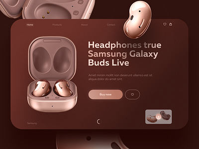 concept for a headphones true Samsung Galaxy buds live branding buds design headphones samsung samsunggalaxy ui ux