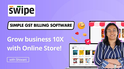 Swipe Online Store app billing branding graphic design gst illustration invoicing online store onlinestore swipe typography ux vector