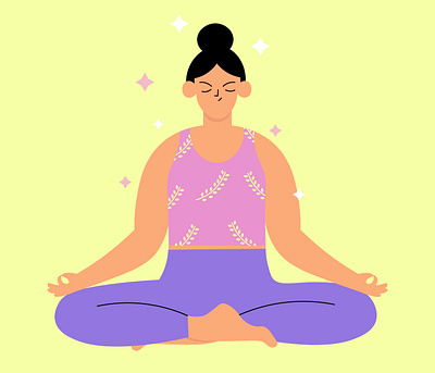 Yogini 2d adobe branding character color digital flat graphic design illustration illustrator inspiration meditation minimal pallete vector visual yoga