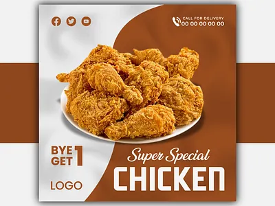 Restaurant Fast Food Social Media Post Design ads agency banner burger chicken discount fast food food food banner illustration instagram post marketing restaurant sale social media