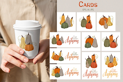 Pumpkins vector patterns and cliparts set autumn cartoon design fabric graphic design harvest illustration pattern quote