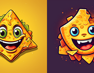 Nacho Smiling Logo - Restaurant Logo branding design graphic design illustration logo mascot logo mascot logo design ui ux vector