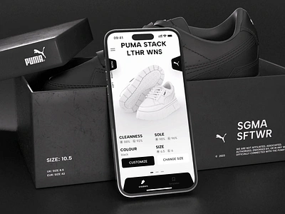 PUMA — Sneakers Mobile App 3d 3d sneakers animation custom sneakers interaction mobile app mobile design motion online store puma puma store sneakers app sneakers store ui ui design